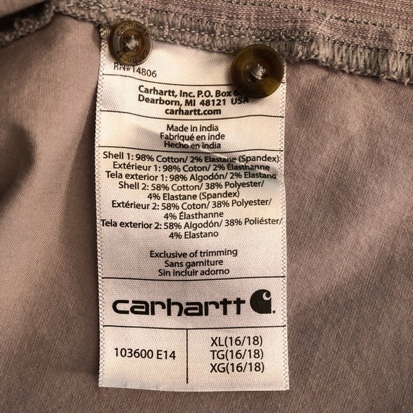 Carhartt Woman’s Button-Up Shirt - Lavender/Grey Size XL - Picture 10 of 12